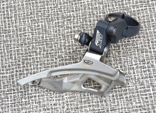 9 speed Shimano Deore LX FD-M571 triple front derailleur 34.9 top pull