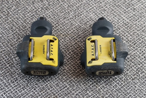 Time Atac carbon clipless mountain pedal yellow/grey  9/16"