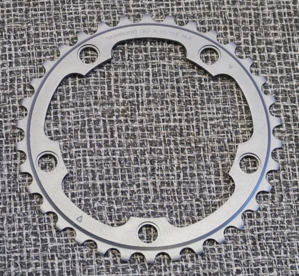 34t x 110 bcd Shimano double 10 speed aluminum chainring new