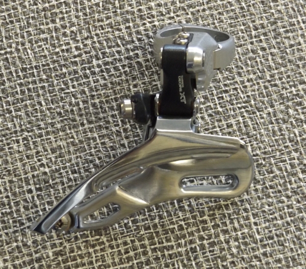 8 speed Shimano Deore XT FD-M737 triple front derailleur 34.9 top pull