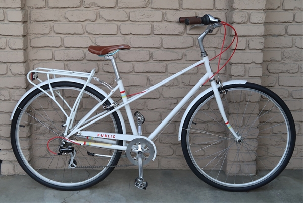 Medium 7 Speed PUBLIC V7 Step Thru Mixte Utility Bike 5'5-5'9