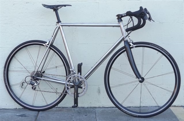 58cm INDEPENDENT FABRICATION Campagnolo Record Stainless Steel Carbon Rolf Road Bike ~6'0"-6'3"