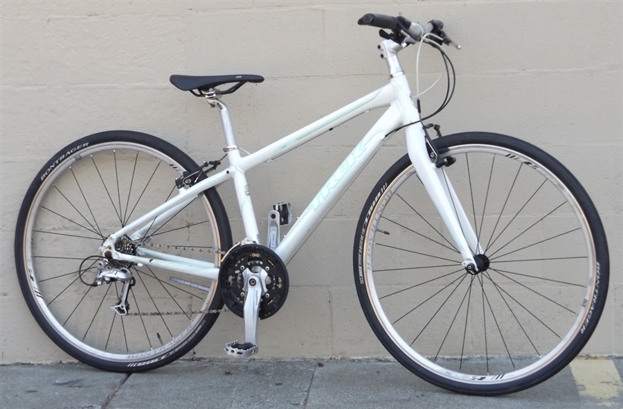 white hybrid bike