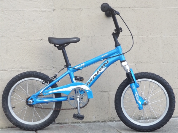 16" Wheel MARIN MBX 50 Suspension Single Speed Kids Transition Bike ~Ages 3-5