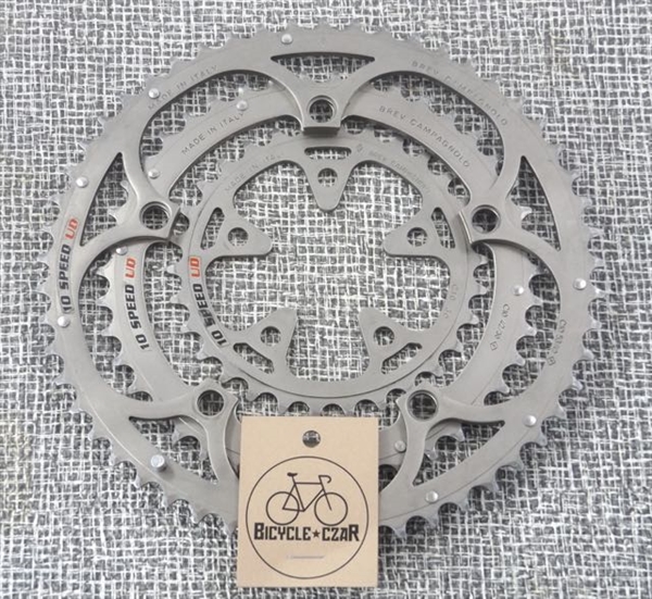 52/42/30t x 135/74 bcd Campagnolo Record triple 10 speed aluminum chainring set Italy
